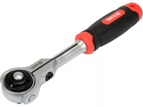 YATO Flexibilná račňa s otočnou guľovou hlavou 3/8" – 72 zubov, 195 mm (YT-07201)
