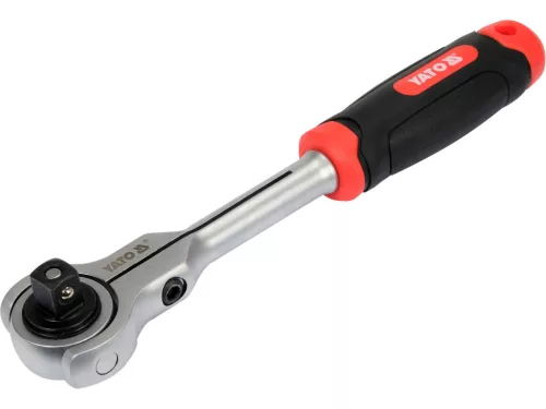 YATO Flexibilná račňa s otočnou guľovou hlavou 1/2" – 72 zubov, 255 mm (YT-07202)