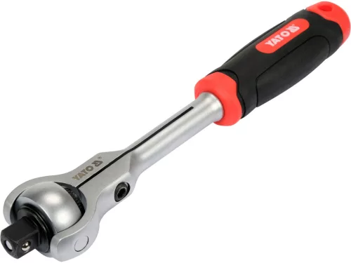 YATO Flexibilná račňa s otočnou guľovou hlavou 1/2" – 72 zubov, 255 mm (YT-07202)