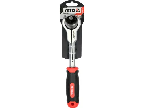 YATO Flexibilná račňa s otočnou guľovou hlavou 1/2" – 72 zubov, 255 mm (YT-07202)