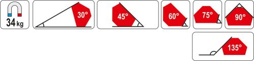 YATO Uholník magnetický na zváranie 34 kg (YT-0867)