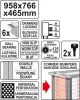 YATO Skrinka dielenská pojazdná 6 zásuviek červená (YT-0902)