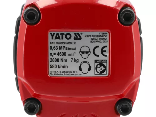 YATO Pneumatický rázový uťahovák 2800 Nm, pripojenie 3/4" (YT-09580)