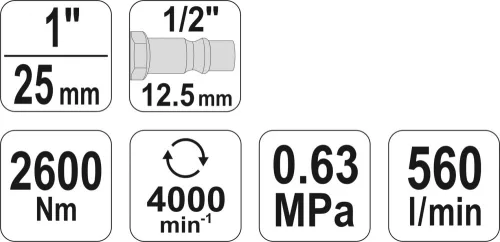 YATO Uťahovák pneumatický 1" 2600N (YT-0959)