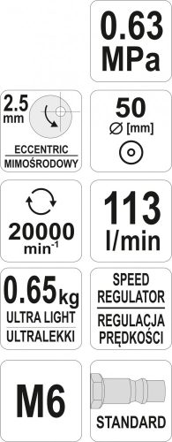 YATO Pneumatická uhlová brúska (YT-09730)