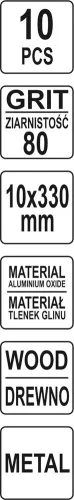 YATO Brúsny pás P80, 10x330mm 10ks (YT-09744)
