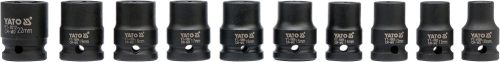 YATO Sada nadstavcov 1/2" rázové šesťhranné 10 ks 10-22 mm CrMo (YT-1025)