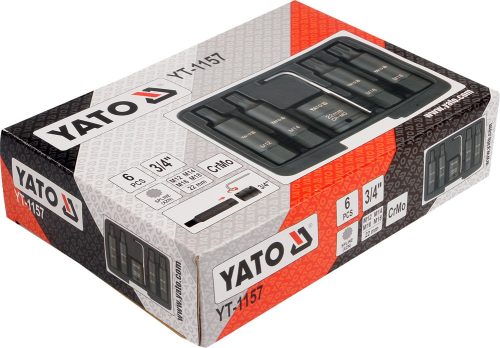YATO Sada nadstavcov 3/4" rázové 6 ks M12-M18 vícezubé CrMo (YT-1157)