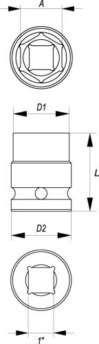 YATO Nástavec 1" rázový šesťhranný 32 mm CrMo (YT-1187)