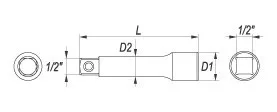 YATO Nadstavec 1/2" predlžovací 254 mm (YT-1248)