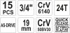 YATO Gola sada 3/4" 15 ks (YT-1334)