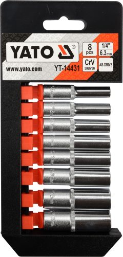 YATO Sada nadstavcov 1/4" šetihranný 8ks 5,5-13 mm (YT-14431)