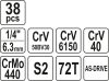 YATO Gola sada 1/4" 38 ks XS (YT-14471)