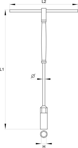 YATO Kľúč nástrčný 10 mm s rukoväťou typ "T" (YT-1554)