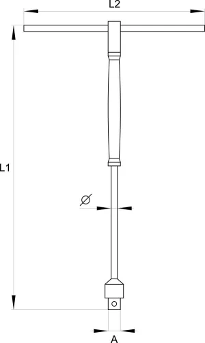 YATO Kľúč nástrčný 3/8" (9,5 mm) s rukoväťou typ "T" (YT-1566)