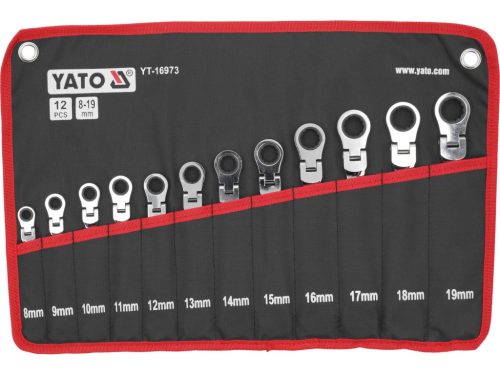YATO Sada 12 kombinovaných kľúčov s račňou a kĺbom  (YT-16973)