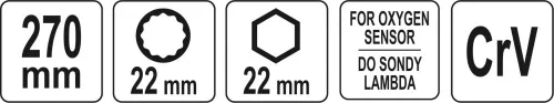 YATO kľúč na lambda sondu 22 mm (YT-17515)