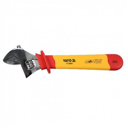 YATO IZOLOVANÝ NASTAVITEĽNÝ VIDLICOVY  KĽÚČ 250MM VDE (YT-20941)