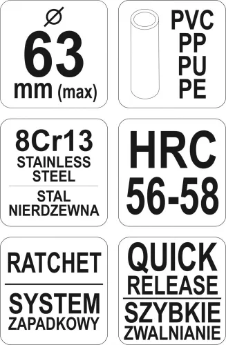 YATO Rezač trubiek 63 mm PVC (YT-22312)