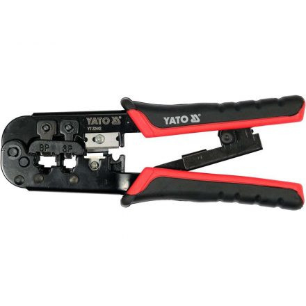 YATO RJ45, RJ11 kliešte na krimpovanie a odizolovanie káblov, L=190 mm (YT-22442)