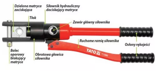 YATO Kliešte lisovacie na koncovky káblov AL 10-95mm2, Cu 10-120mm2, 415mm (YT-22860)