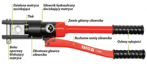 YATO Kliešte lisovacie na koncovky káblov Al 16-185mm2, Cu 16-240mm2, 470mm (YT-22861)