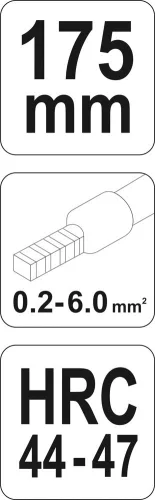 YATO Kliešte konektorové 175mm, HRC 44-47, 0,2-6,00mm2 (YT-2305)