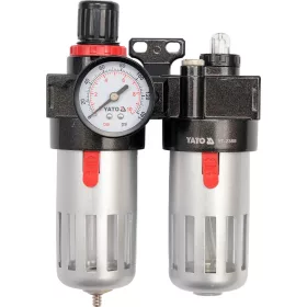   YATO Regulátor tlaku vzduchu 1/4", max. 0,93MPa, s filtrom (90ccm) a přimazáváním (60ccm) (YT-2385)