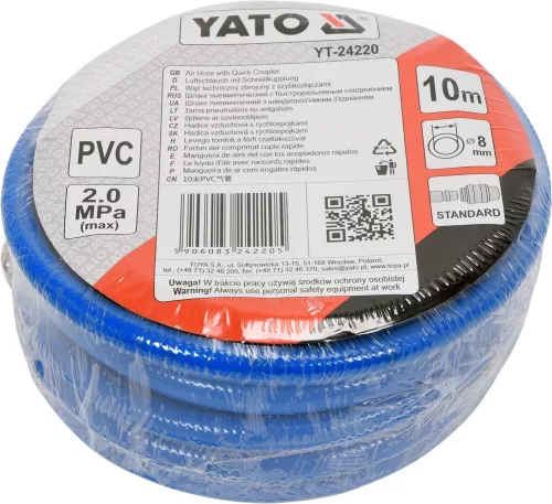 YATO Hadica vzduchová PVC 8mm, 10m (YT-24220)