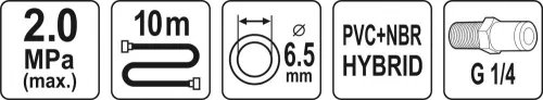 YATO HYBRIDNÁ VZDUCHOVÁ HADICA 1/4" 10M (YT-24230)