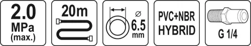 YATO HYBRIDNÁ VZDUCHOVÁ HADICA 1/4" 20M (YT-24231)