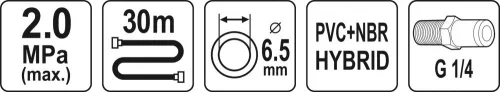YATO HYBRIDNÁ VZDUCHOVÁ HADICA 1/4" 30M (YT-24232)