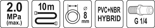 YATO HYBRIDNÁ VZDUCHOVÁ HADICA 3/8" 10M (YT-24233)