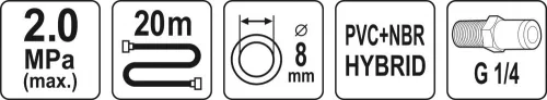 YATO HYBRIDNÁ VZDUCHOVÁ HADICA 3/8" 20M (YT-24234)