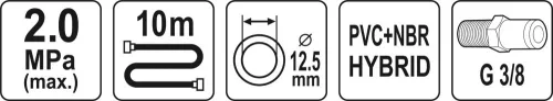 YATO HYBRIDNÁ VZDUCHOVÁ HADICA 1/2" 10M (YT-24236)