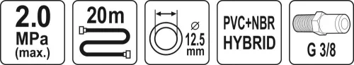YATO HYBRIDNÁ VZDUCHOVÁ HADICA 1/2" 20M (YT-24237)