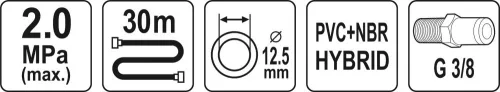 YATO HYBRIDNÁ VZDUCHOVÁ HADICA 1/2" 30M (YT-24238)
