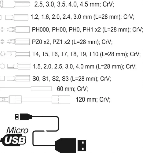 YATO Presný aku skrutkovač 3.6V SET 39ks (YT-27930)
