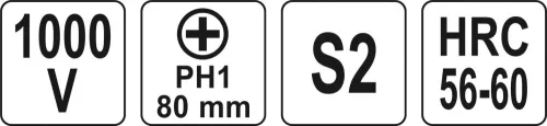 YATO Skrutkovač krížový PH1 x 80 mm izolovaný 1kV (YT-2822)