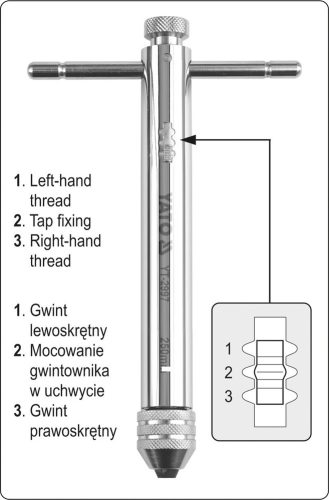 YATO Vratidlo na závitníky typ T - M3 - M10 (YT-2997)