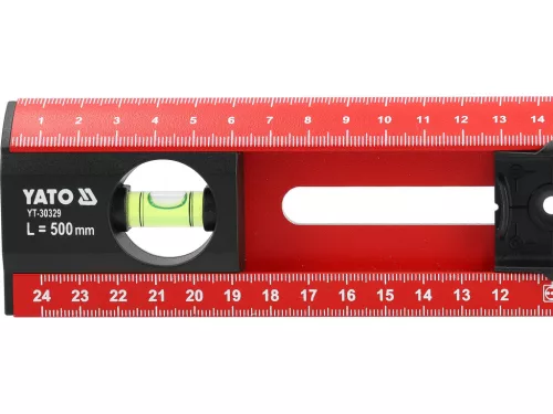YATO Vodováha pre elektrikárov so značkovacími šablónami, 500 mm (YT-30329)