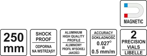 YATO Vodováha trapézová 250 mm (YT-30370)