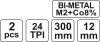 YATO List pílový na železo 300 mm 2 ks Bi-Metal + Co8 % (YT-3462)