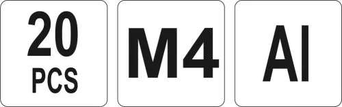 YATO Nitovacie matice hliníková M4, 20ks (YT-36452)