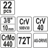 YATO Gola sada 3/8" 22 ks (YT-38561)