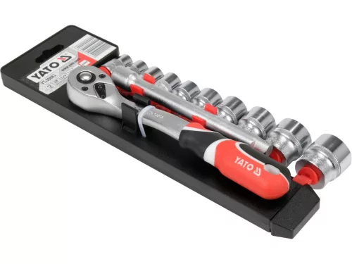 YATO  3/8" račňová sada hlavíc – 12-dielna, 72-zubová. (YT-38683)