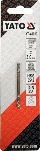 YATO DVOJNÁSOBNÝ KOVOVÝ SKRUTOVÝ VRTÁK 3,0MM (YT-40010)