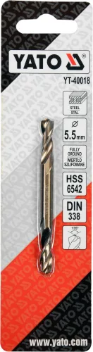 YATO HSS 6542 vrták do kovu obojstranný d5,5mm L66/16mm (YT-40018)
