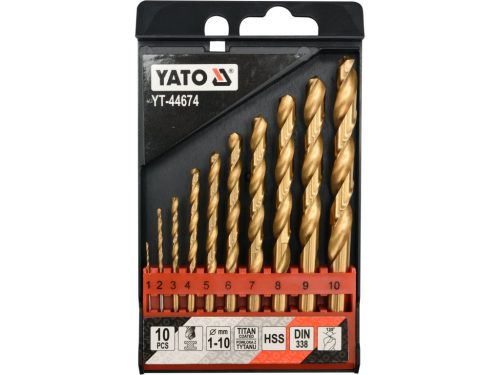 YATO HSS-TiN sada vrtákov do kovu 1-10 mm 10 ks (YT-44674)