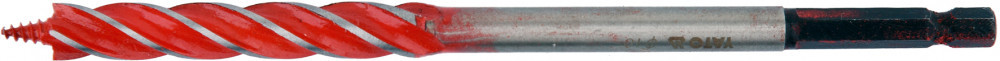 YATO Vrták do dreva 10 x 165 mm HEX- 1/4" HRC 40-45 so 4 reznými hranami (YT-44680)